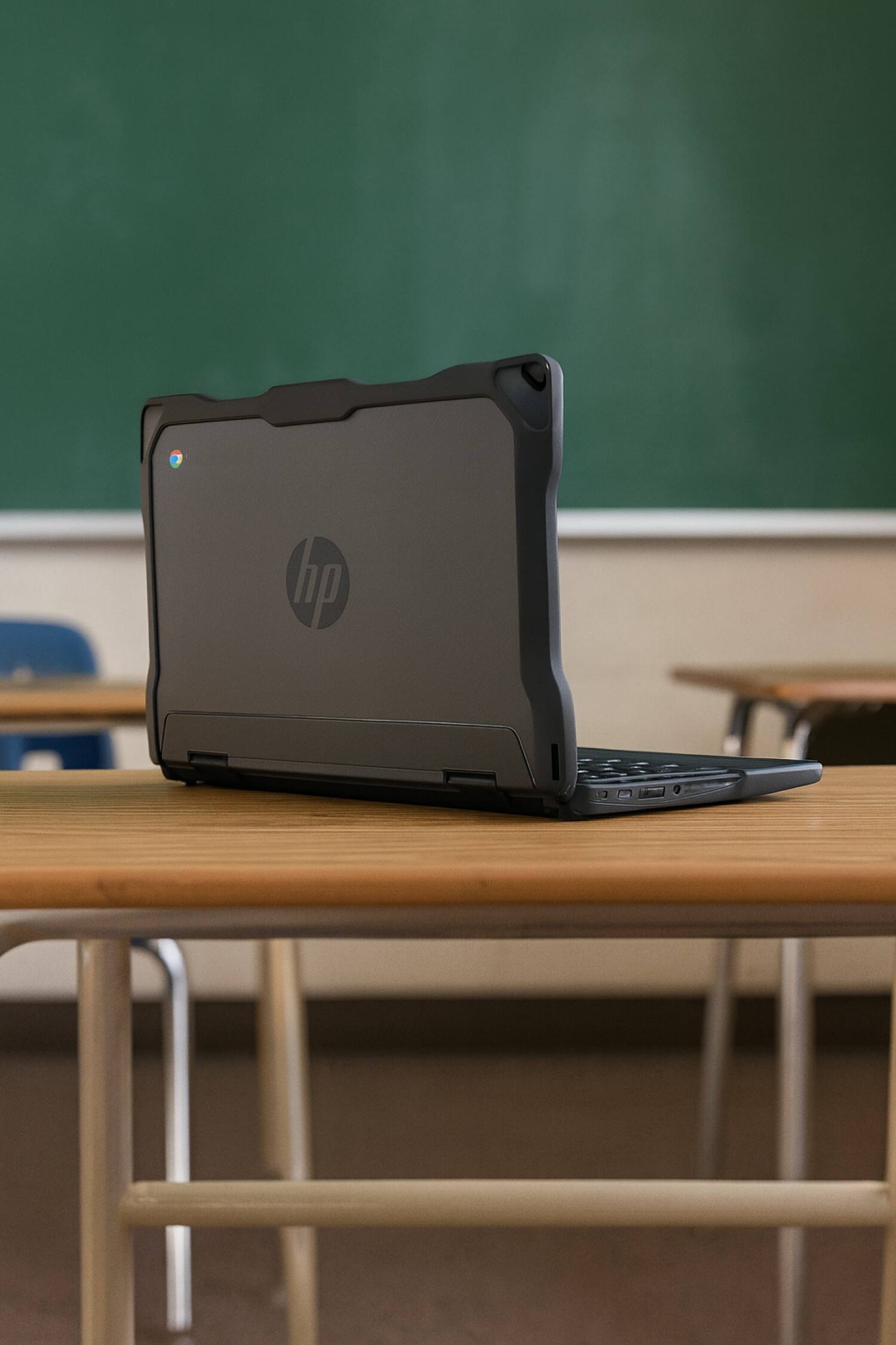 Angle. SaharaCase - HP Fortis x360 11 Chromebook (2in1) G3,G4,G5 EE Case | Ultra Shield Design | Shock-Absorbing Corners | Venture Series - Clear/Black.