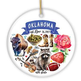 OrnamentallyYou - Artistic Oklahoma State Themes and Landmarks Christmas Ornament - Multi-colored