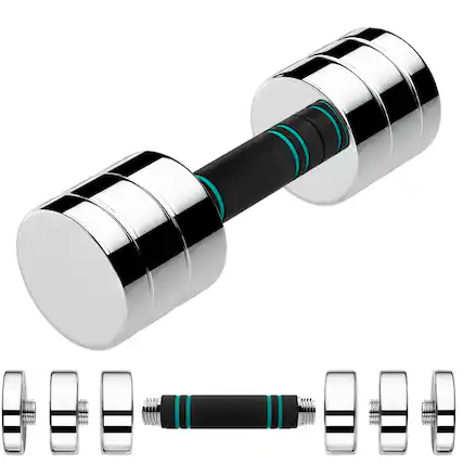 Front. Alchemy Casas - Single Steel Adjustable Dumbbell 5 10 Free Weight Non slip And Comfortable Foam Handle For Home Gym Office - MULTI.