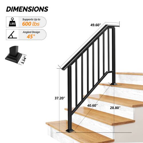 DIMENSIONS
LBS
Supports Up to 600 lbs
49.60"
Angled Design 45°
3.54"
37.20"
40.60"
28.80"