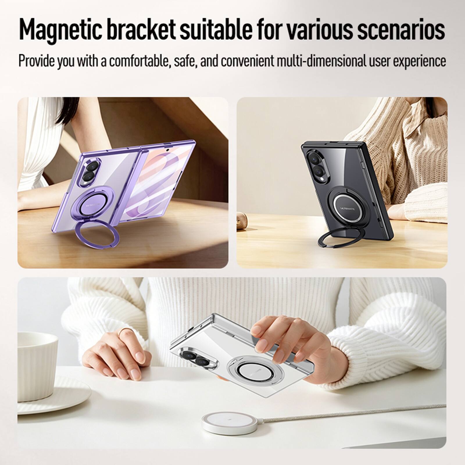 Magnetic bracket suitable for various scenarios  
Provide you with a comfortable, safe, and convenient multi-dimensional user experience