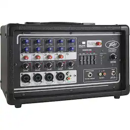 Peavey - PV 5300 4-Input Channel 200 Watt Powered Mixer Amplifier, 1/4" / XLR, 50Hz to 20kHz Mic to Amp, 120V AC Power