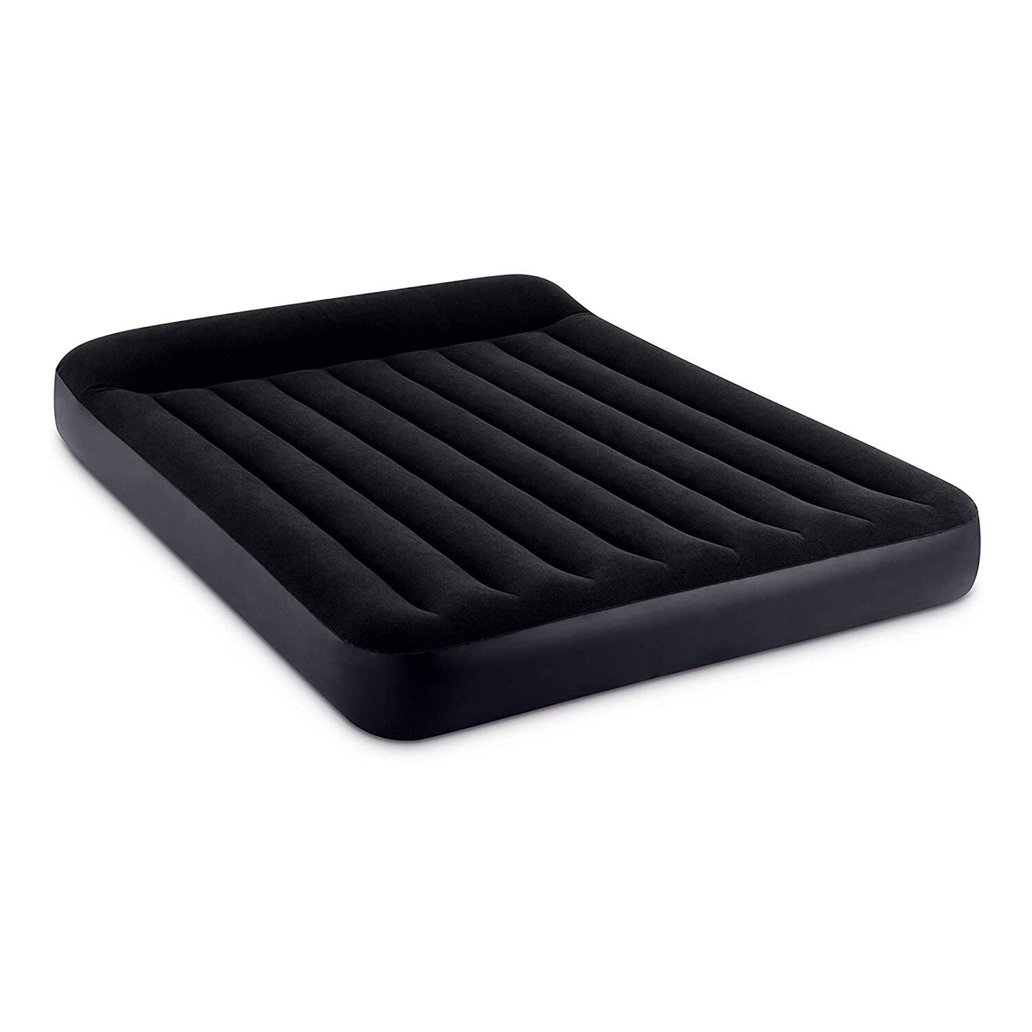 Front. Intex - Dura Beam Pillow Rest Classic Queen Airbed Mattress with Built In Pump - Blue.