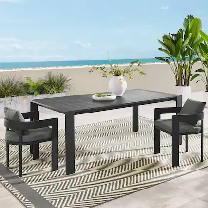 Front. Modway - Tahoe Rectangular Outdoor Patio Aluminum Dining Table by Modway - Gray.
