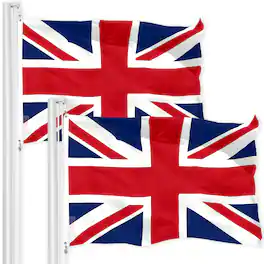 G128 - UK Great Britain Flag 3x5 ft 2-Pack 150D Printed Polyester - Assorted Colors