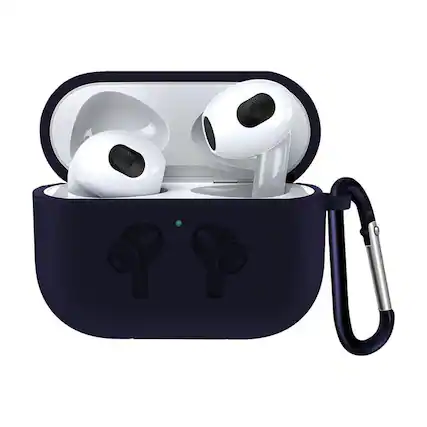 Front. Entronix - Entronix AirPods 3rd Generation Case - Soft-Touch Liquid Silicone Protection - Black.