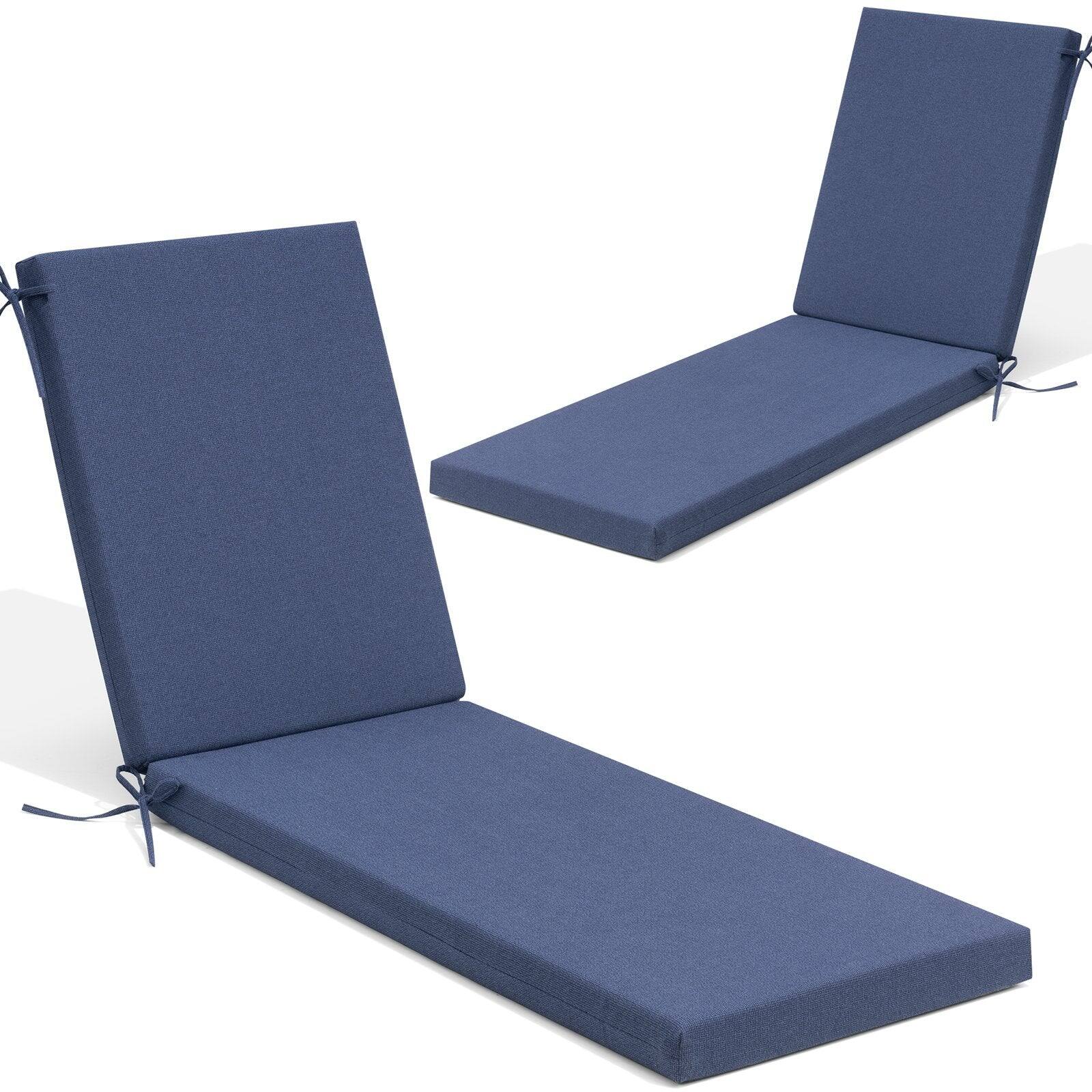 Alt View 5. Crestlive Products - Crestlive Products Outdoor Patio Chaise Lounge Cushion with Sunbrella - Navy.