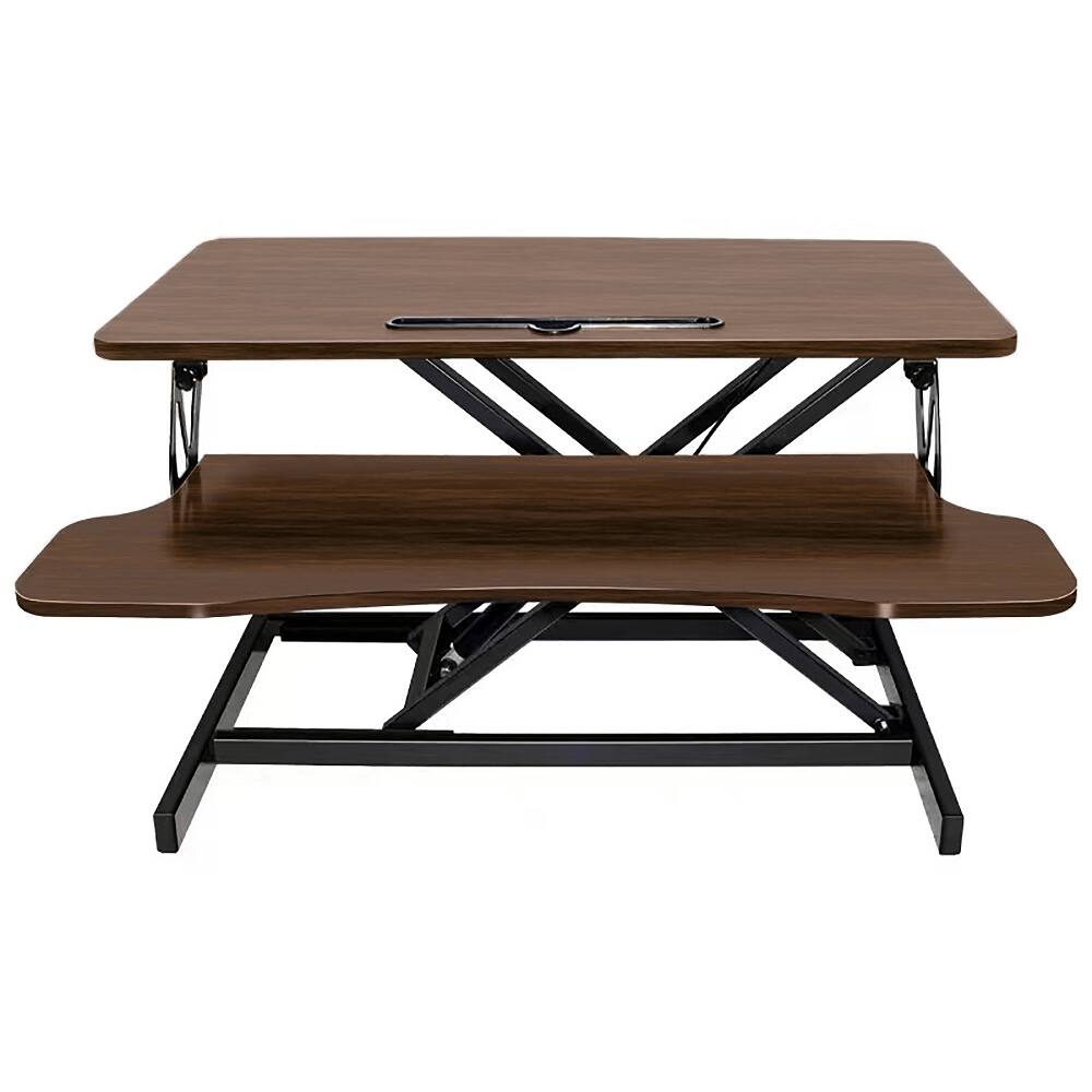 Alt View 4. Loheer - Loheer 32 Inch Desk Converter Sit to Stand Riser Walnut - Walnut.