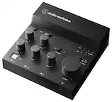 audio-technica
OFF A audio-technica +48V UH GAIN LEVEL MUTE IH LEVEL i GAIN LEVEL OFF LOOPBACK ON PEAK SIG E POWER ON OFF MUTE PHONES