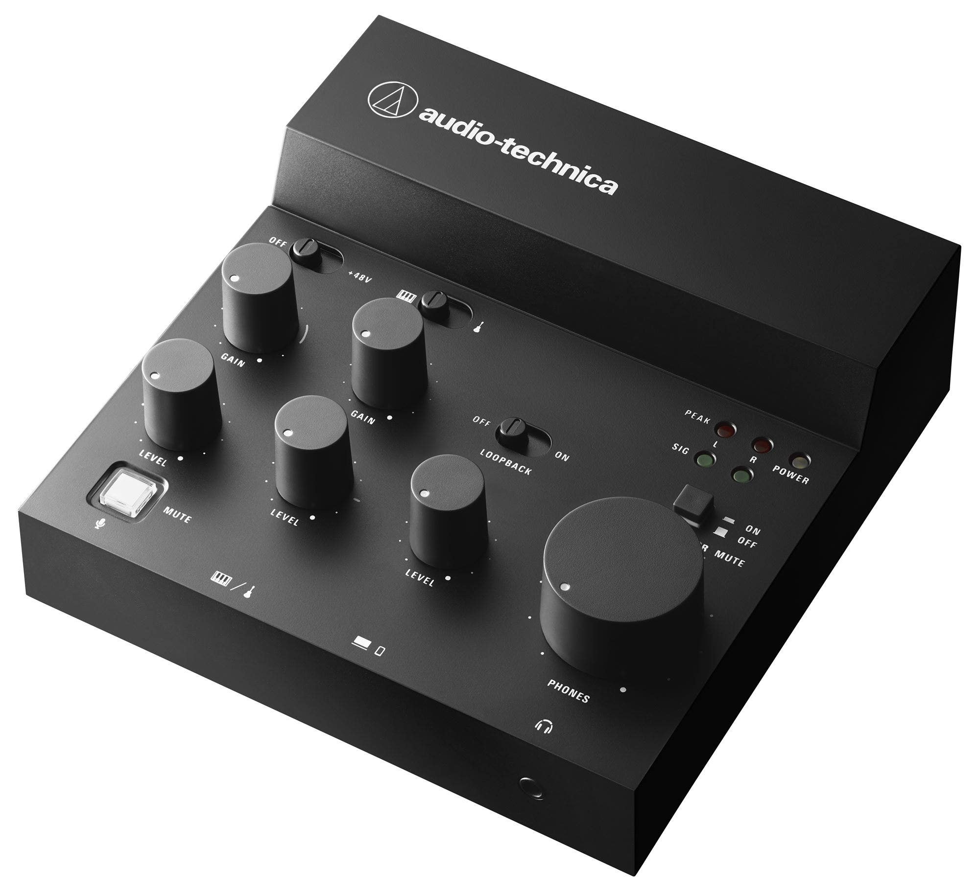 audio-technica

OFF A audio-technica +48V UH GAIN LEVEL MUTE IH LEVEL i GAIN LEVEL OFF LOOPBACK ON PEAK SIG E  POWER ON  OFF MUTE PHONES