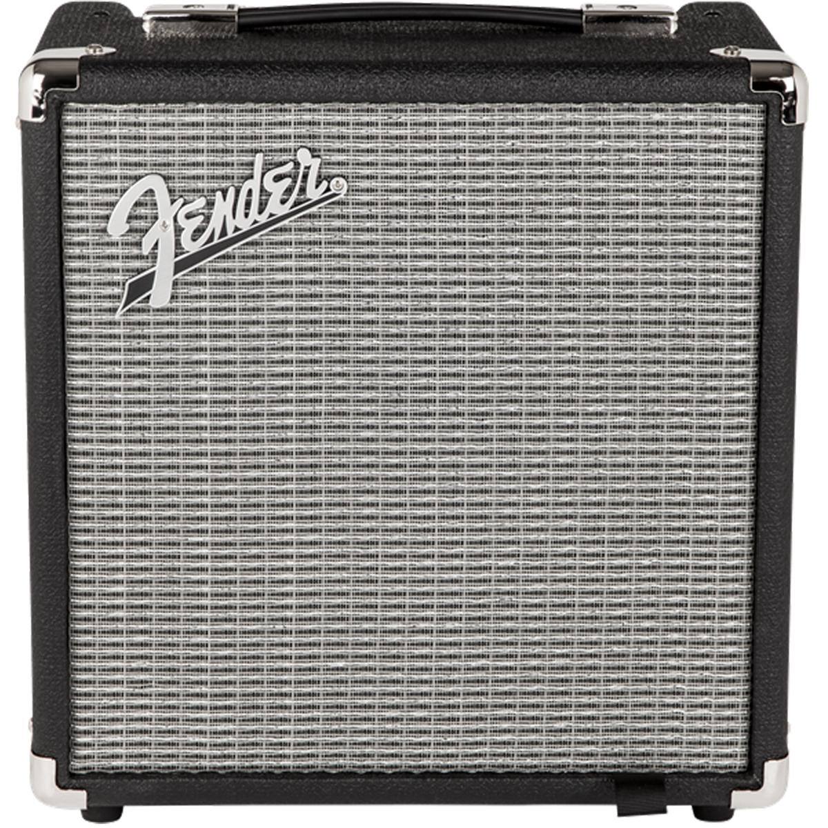 Alt View 1. Fender - Fender Rumble 15 V3 Bass Amplifier with 8" Speaker, Black/Silver, Bundle with Adjustable Tripod Guitar Stand and 10'.