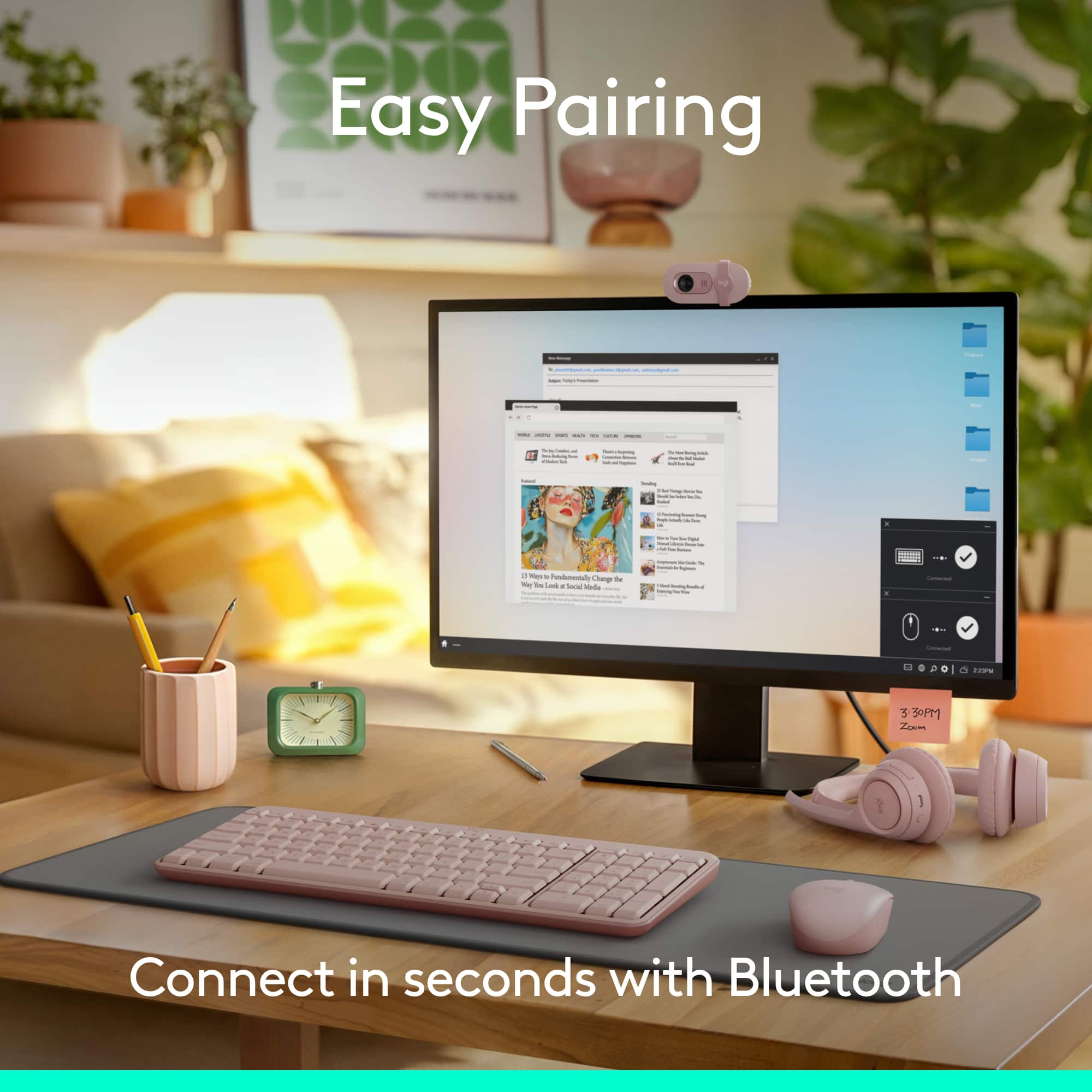 Easy Pairing: Connect in seconds with Bluetooth.