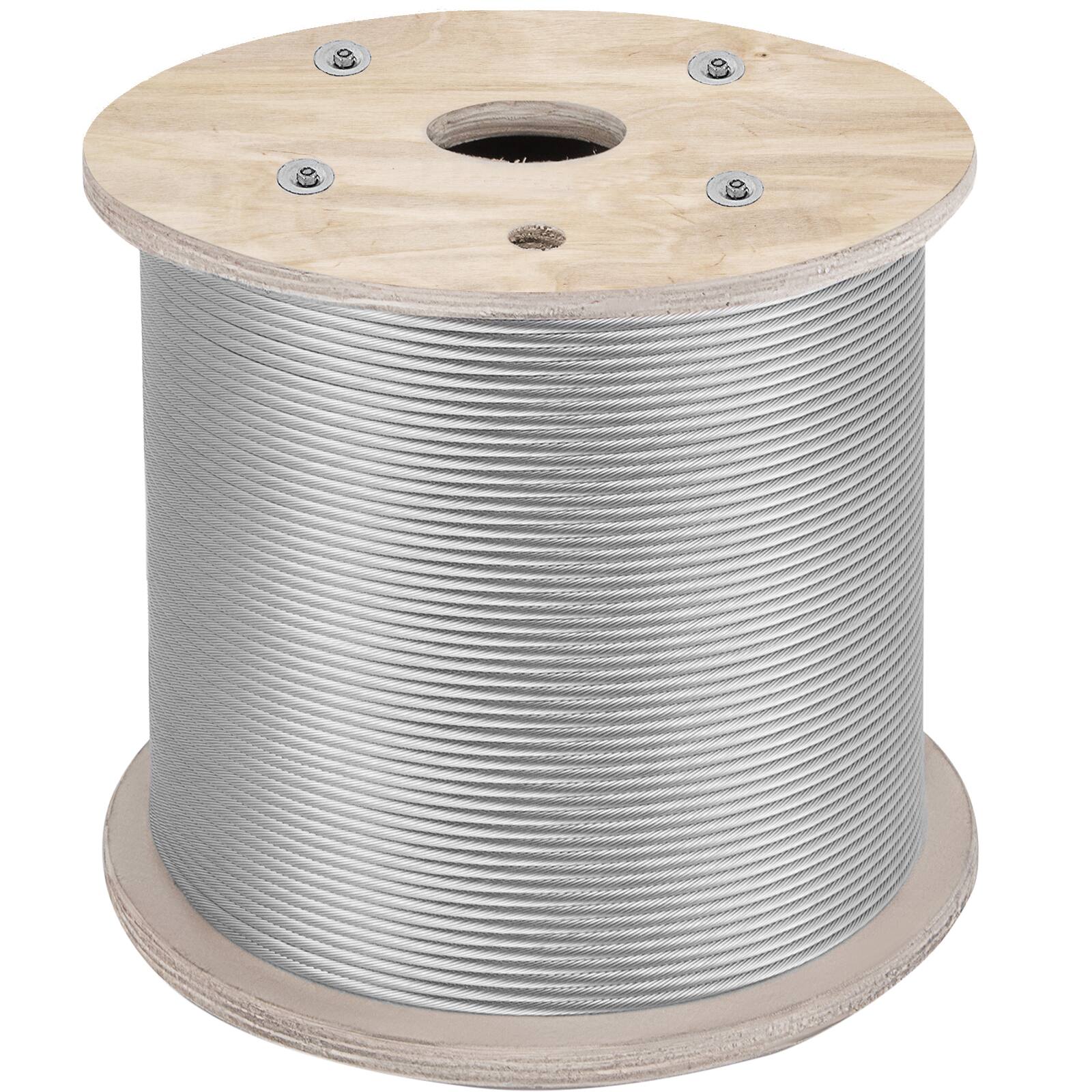 Alt View 5. VEVOR - 1/4" Stainless Steel Cable 200FT, T304 7x19 Tighter Core Cable Railing System Wire Rope Aircraft Deck Railing Kit - Silver.
