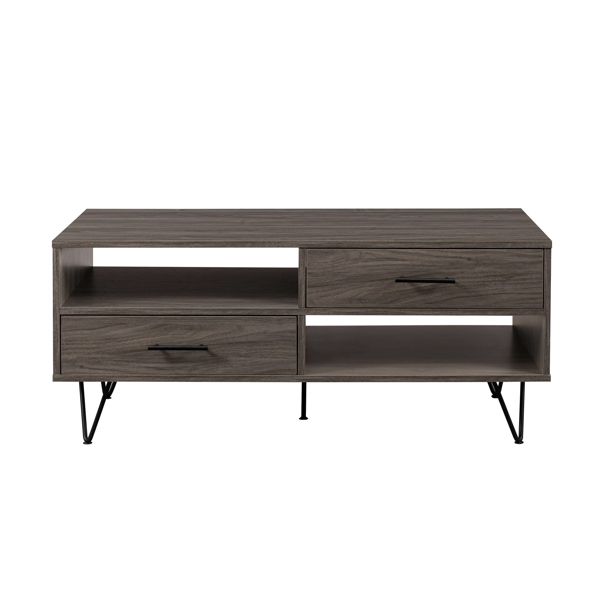 Front Zoom. Walker Edison - Contemporary Minimalist 2-Drawer Coffee Table - Slate Grey/Black.