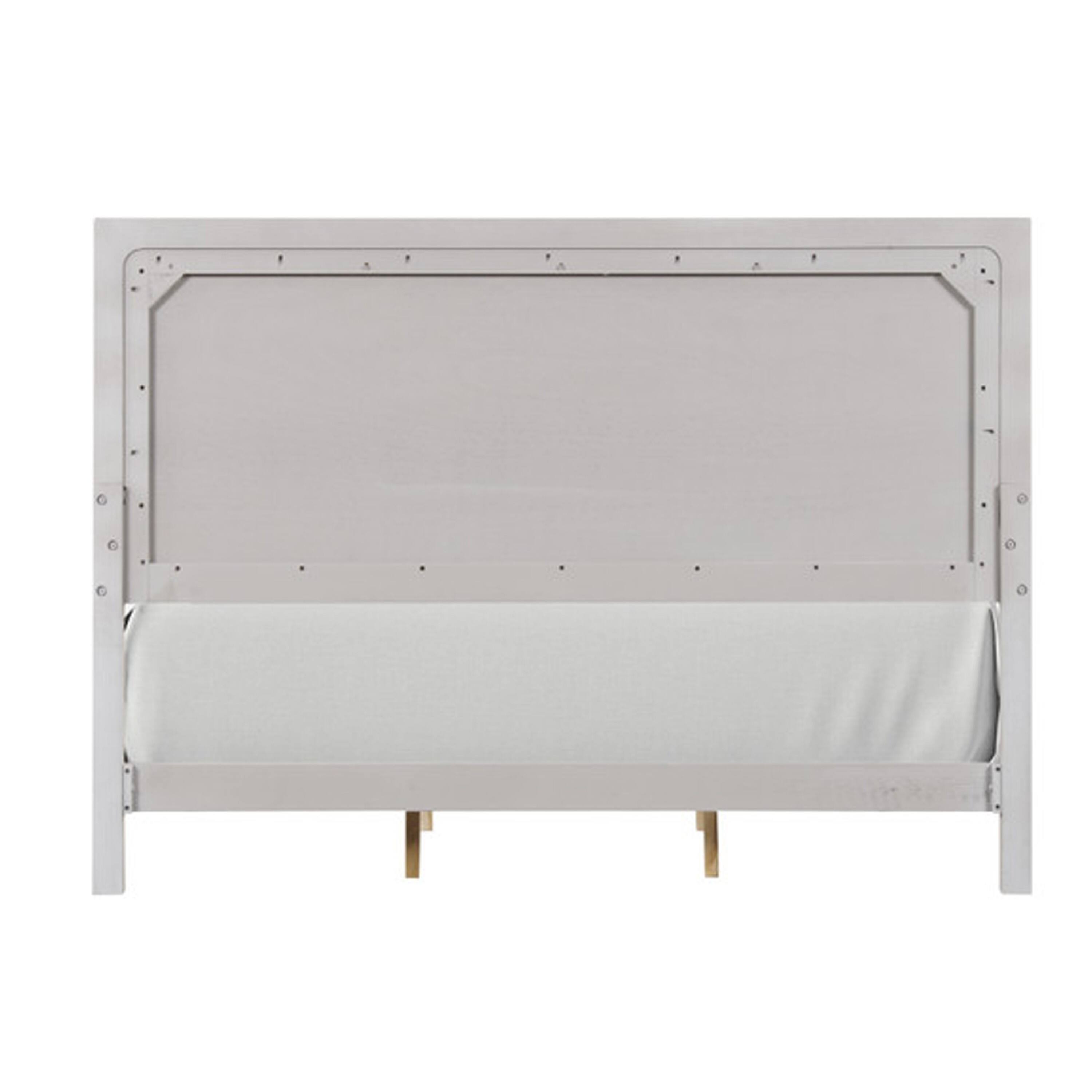 Alt View 3. Manhattan Lane - Thorne Queen Bed, Panel Design, Rounded Edges, White Oak Wood - White Oak.