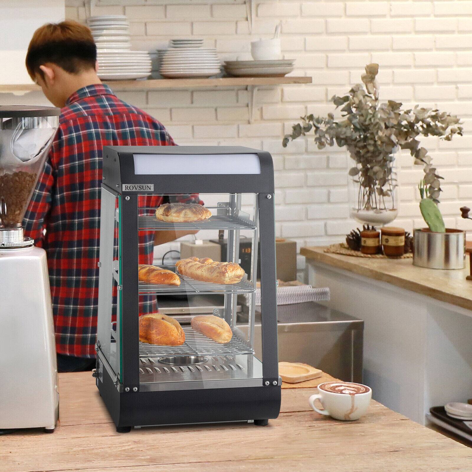 Alt View 3. Winado - 15" Commercial Food Warmer Display Warmer, 3-Tier Electric Countertop Food Warmer with LED Adjustable Removable Shelves - Black.