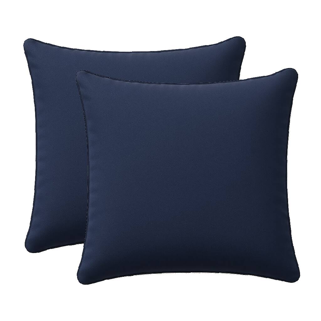 Front. LuXeo - 2-Pack Indoor-Outdoor Throw Pillow/ Size:18" x 18" - Indigo.