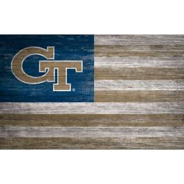 Fan Creations - Georgia Tech Yellow Jackets 11'' x 19'' Distressed Flag Sign - Multicolor