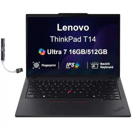 1 Lenovo ThinkPad T14 Ultra 7 16GB/512GB . L Fingerprint IPS SuperCLEAR A Backlit Keyboard