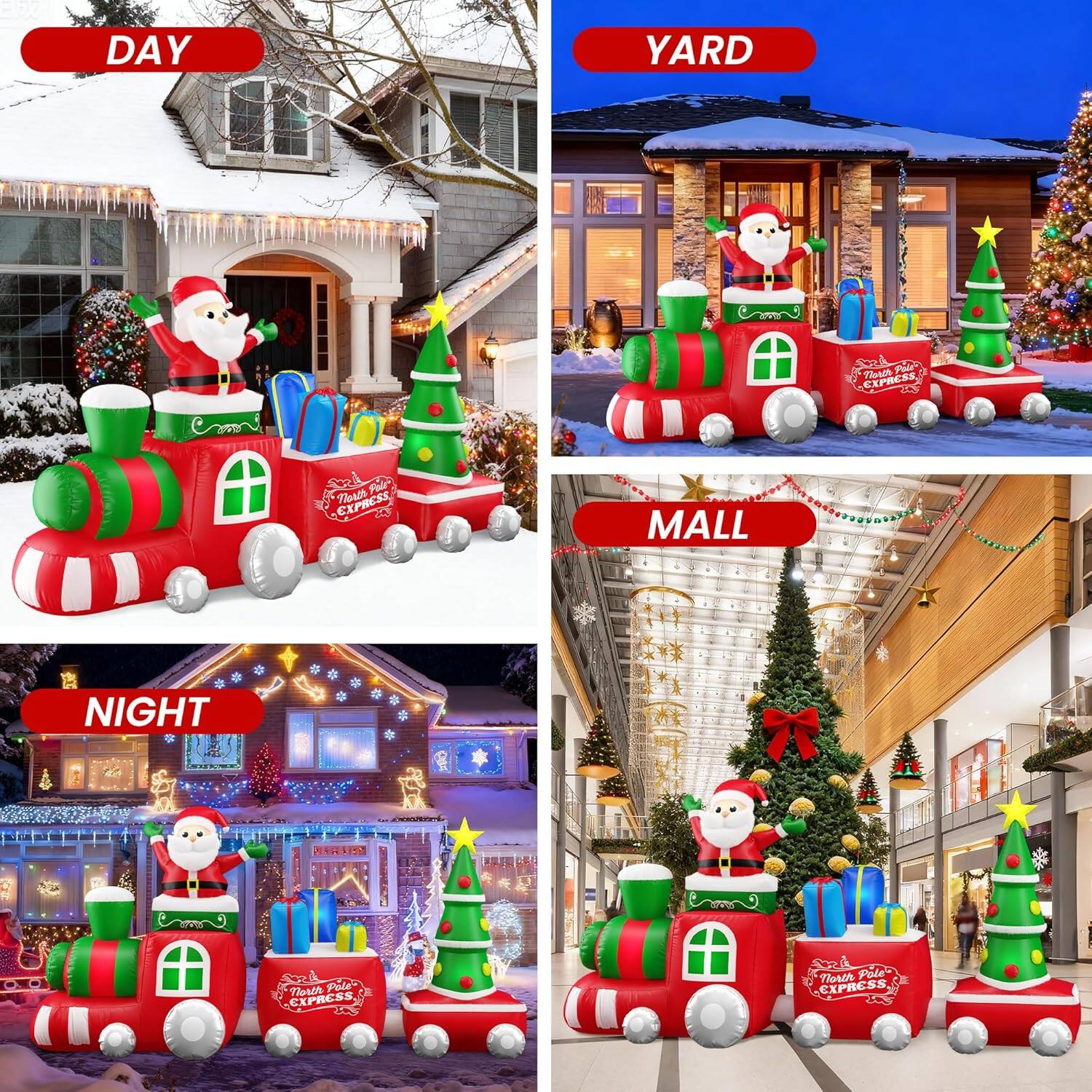 DAY  
YARD  
MALL  
NIGHT  

The North Pole Express
