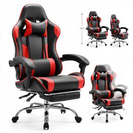 AOITUN - Height Adjustable Gaming Desk Chair - 360ºSwivel for Adults - Red