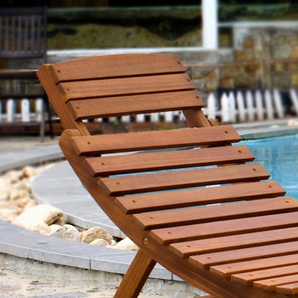 Alt View 1. Northbeam - Curved Folding Chaise Lounger - Brown.