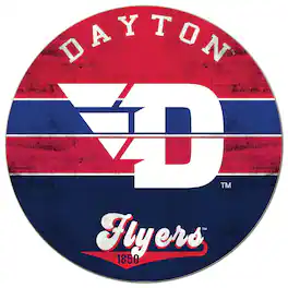 Jardine - Dayton Flyers 20'' x 20'' Retro Logo Circle Sign - Red