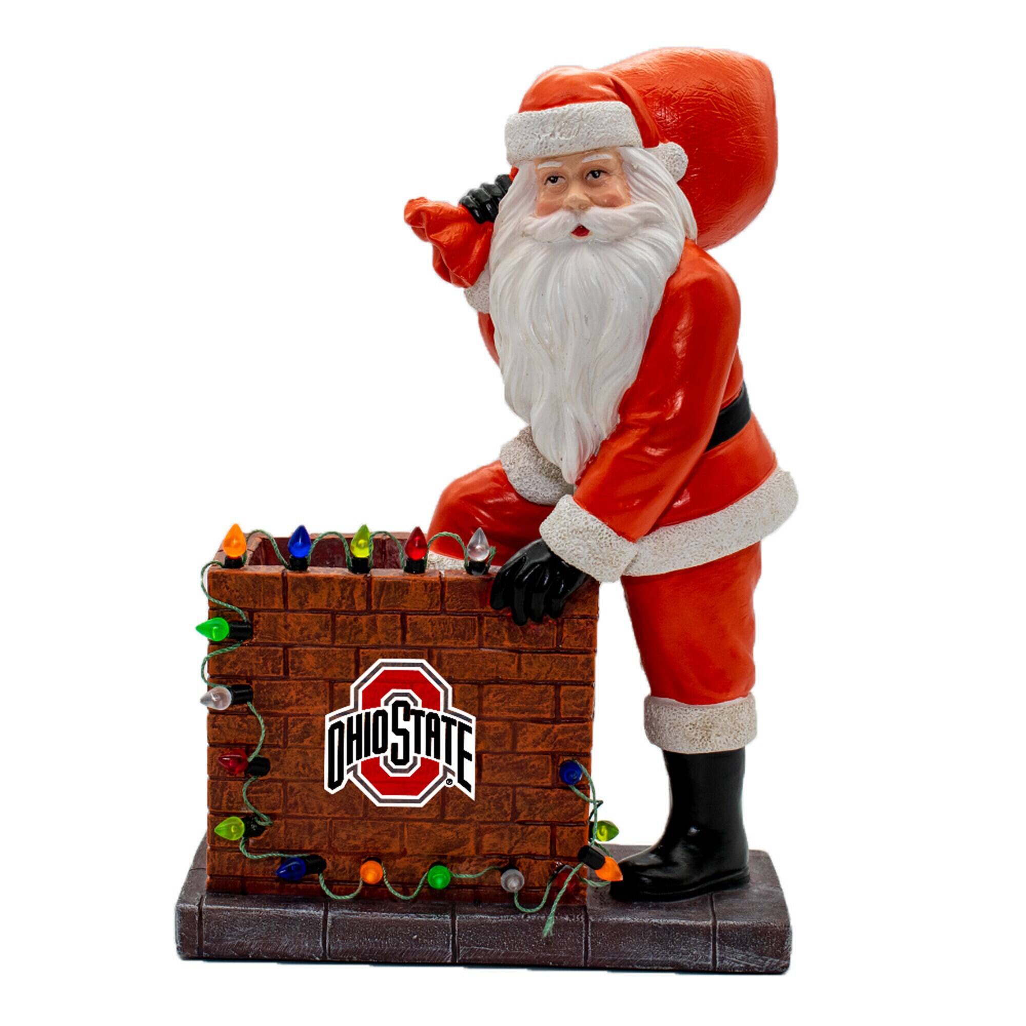 Front. The Memory Company - Ohio State Buckeyes Up On the Roof Top Figurine - Multicolor.