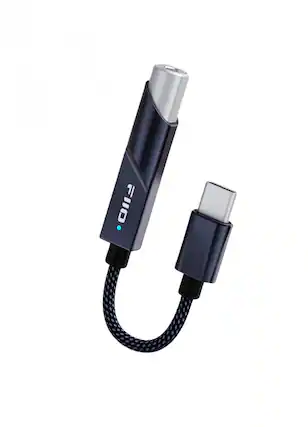 Front. FiiO - FiiO KA11 Dongle DAC/Headphone Amplifier - Black - USB-C to 3.5mm - Black.