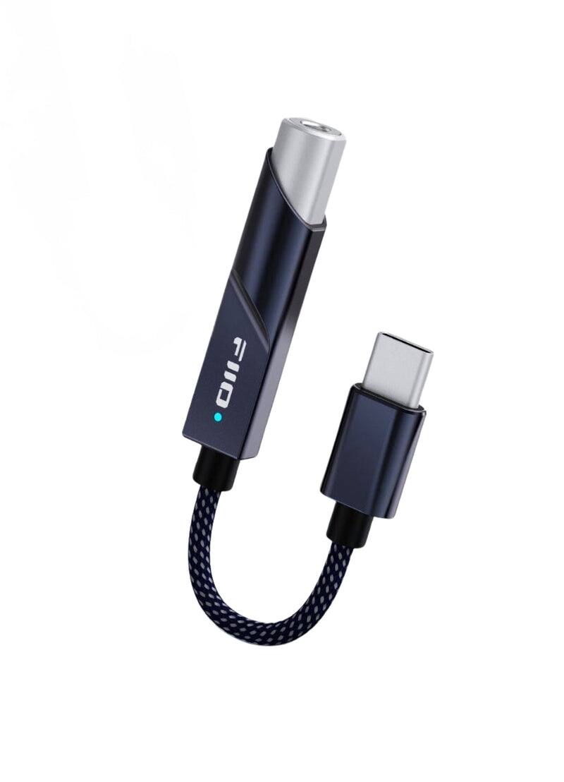 Front. FiiO - FiiO KA11 Dongle DAC/Headphone Amplifier - Black - USB-C to 3.5mm - Black.