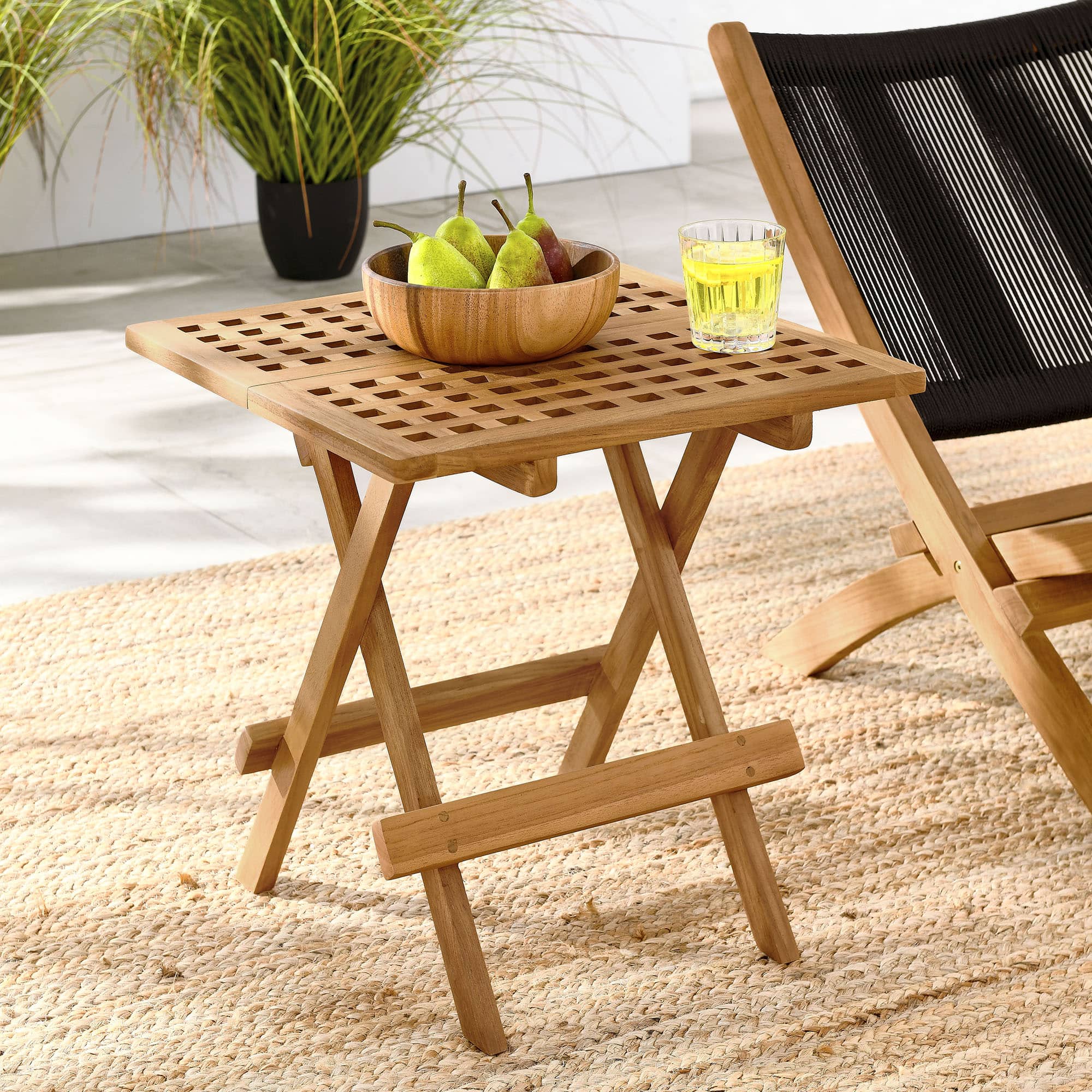 Vienna Outdoor Patio Teak Wood Side Table by Modway - Natural