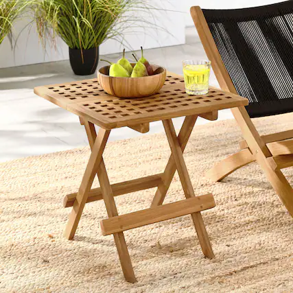Front. Modway - Vienna Outdoor Patio Teak Wood Side Table by Modway - Natural.