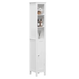 Kadyn - 66.92" Tall Bathroom Storage Cabinet with Adjustable Shelves, 1 Doors Freestanding Cabinet with Open compartments - White