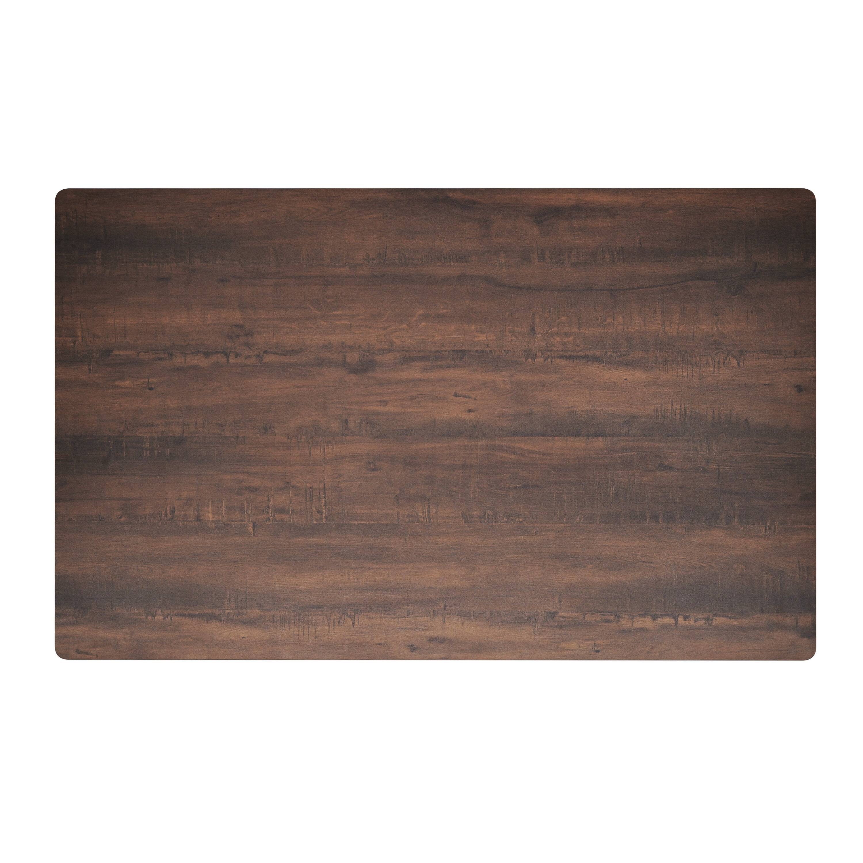 Alt View 9. Emma + Oliver - PureShield HPL Wrapped Tabletop, Seamless Edge, Scratch & Stain Resistant, Commercial Grade - Dark Brown.