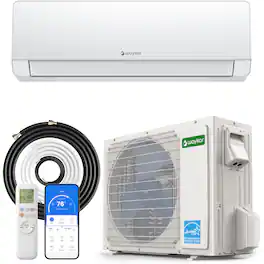 Waykar - Mini Split Air Conditioner 24000 BTU Cooling and Heating Inverter System 230V with Remote Control - White