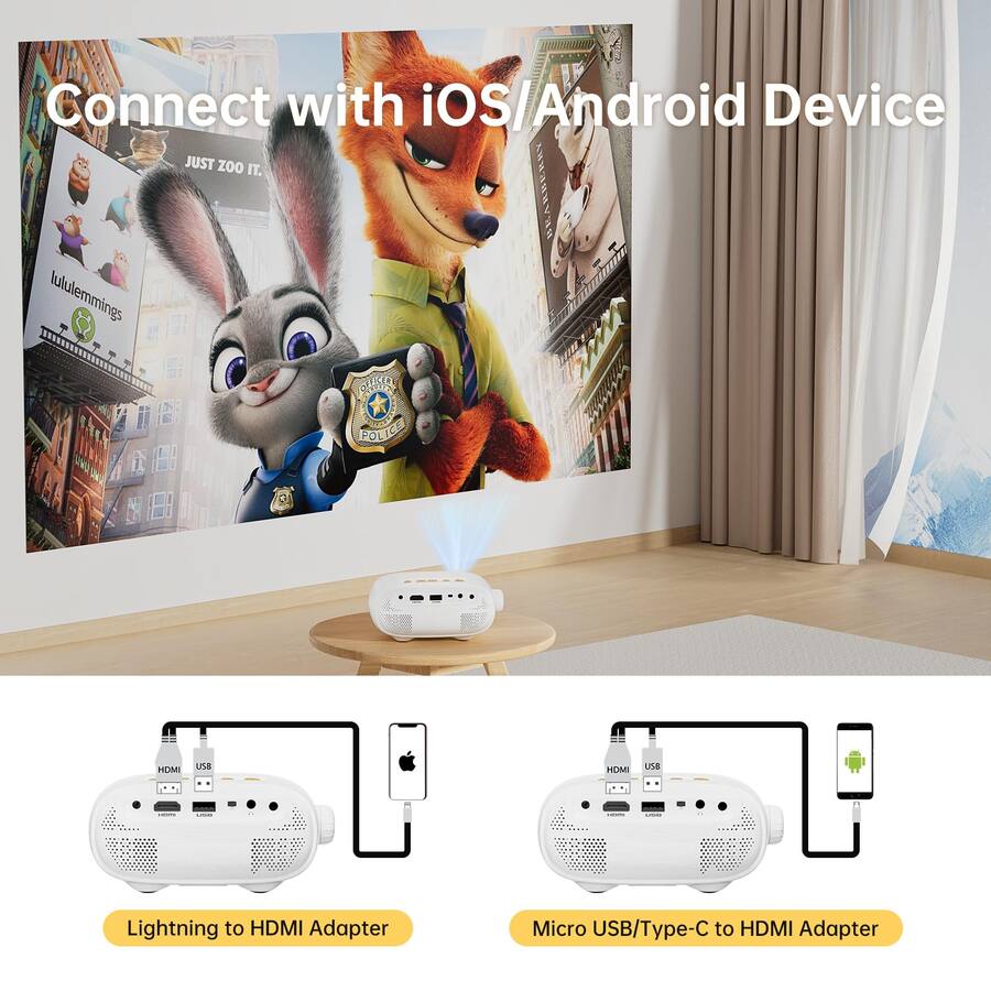 Elphas Mini Elephas Mini Portable Projector HD 1080P Support Pico Movie Projector ...