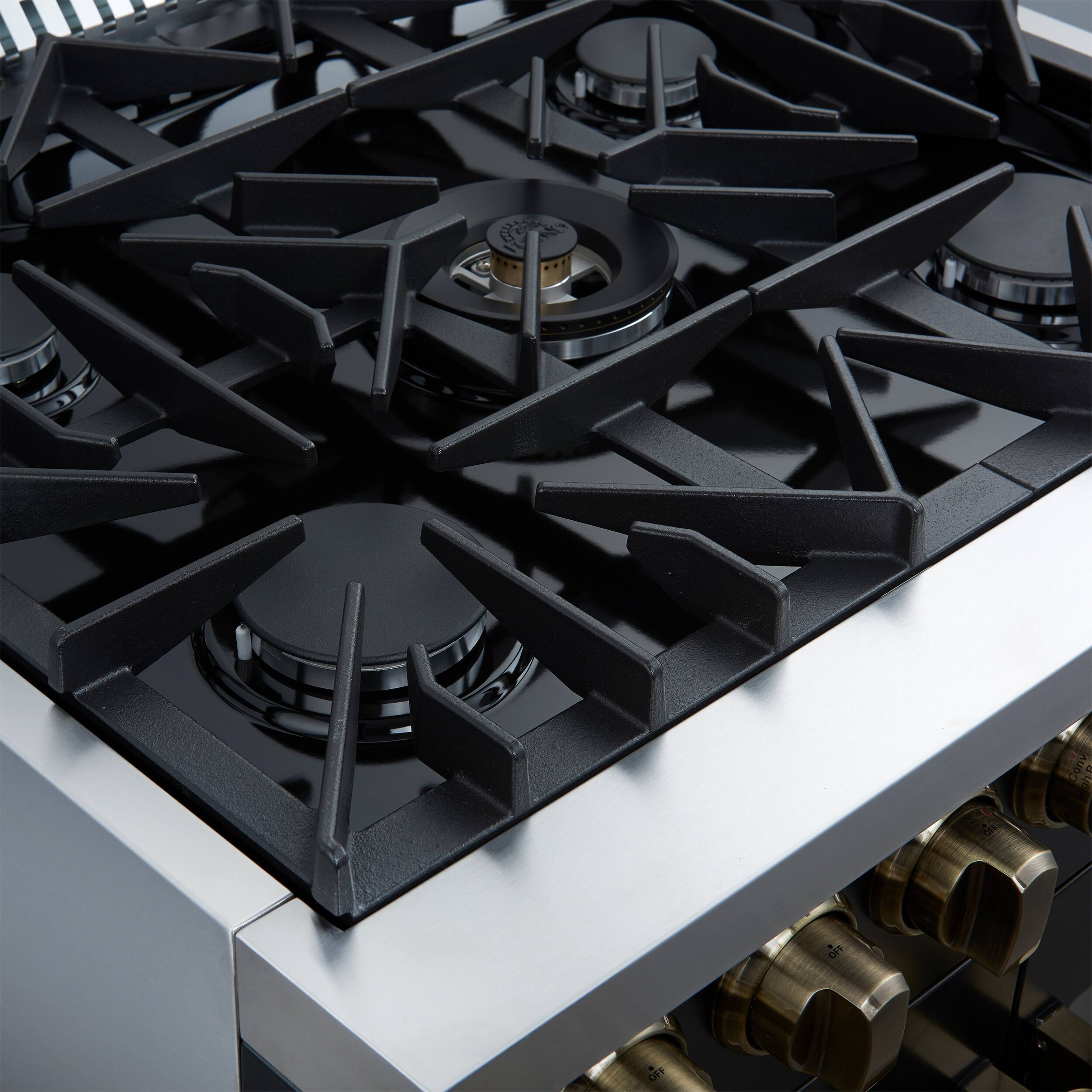 Alt View 4. Forno Appliances - Galiano 4.32 Cu. Ft. Freestanding Dual Fuel True Convection Range - Black.