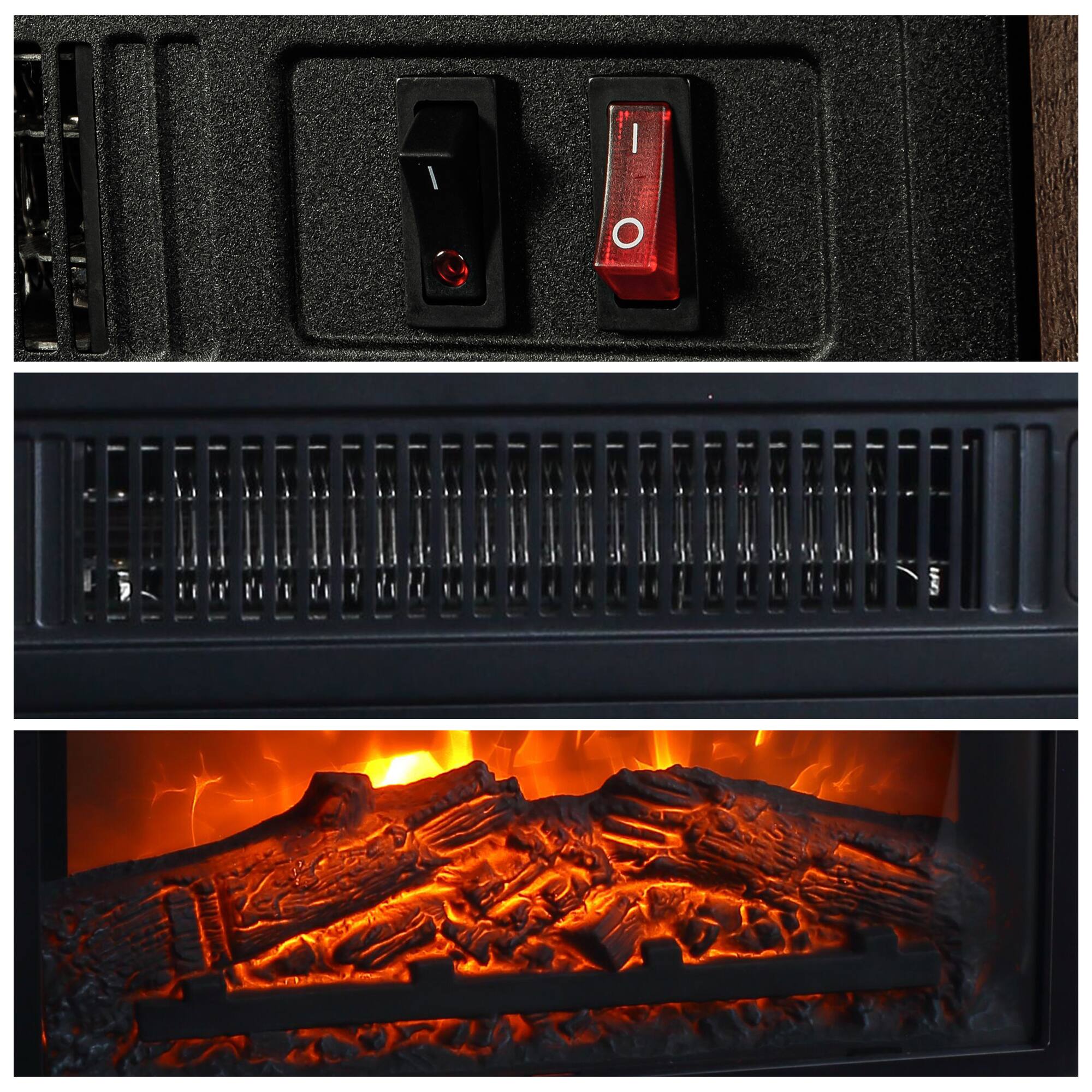 Alt View 7. Ihomeadore - 58" Farmhouse TV Stand for TV up to 65" with Electric Fireplace - Gray.