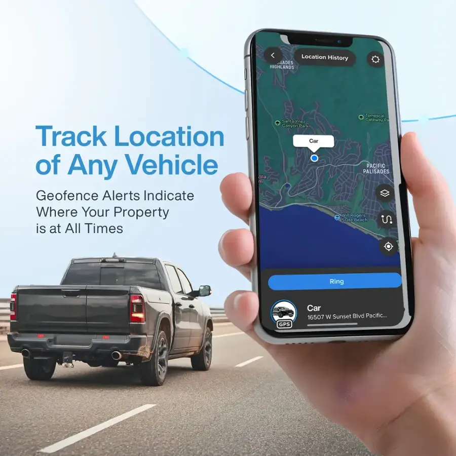 Track Location of Any Vehicle with Geofence Alerts Indicate Where Your Property is at All Times. Santa Monica Carry on Park Car Temescal Canyon Pacific Palisades wil Houseis 2 Seate Beach Ring GPS Car 16507 W Sunset Blvd Pacific Palisades.
