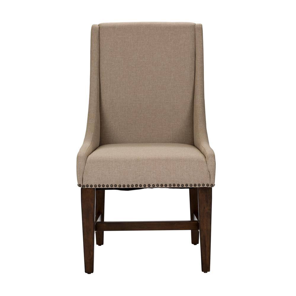 Left. Liberty Furniture Industries - Armand Upholstered Side Chair (RTA)-Set of 2 in Antique Brownstone - Brown.
