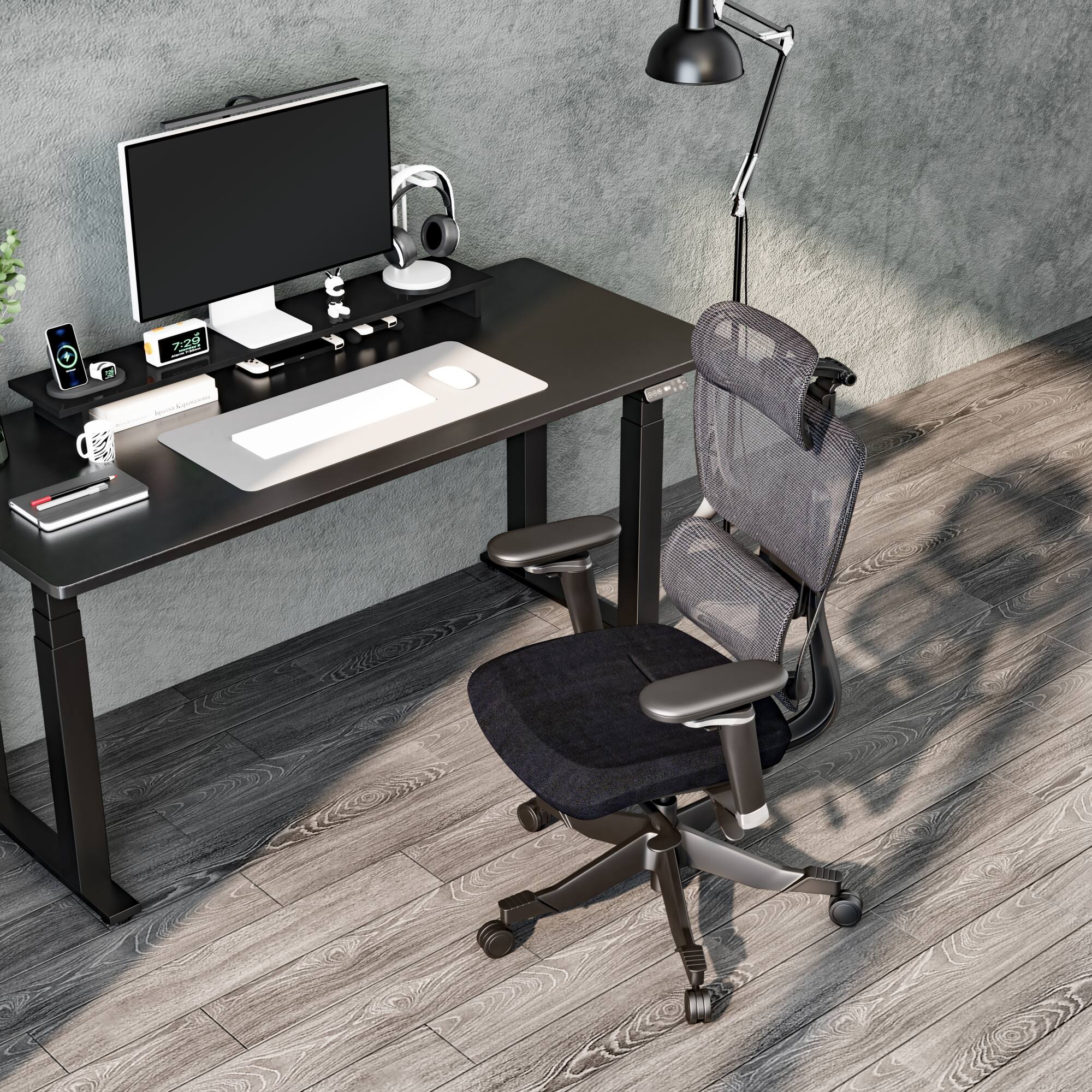 Angle. FlexiSpot - C7 Max Series Premium Ergonomic Foam Seat Office Chair - Black.