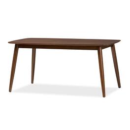 Baxton Studio - Flora Mid-Century Modern Medium Finishing Wood Dining Table - "Oak" Medium Brown