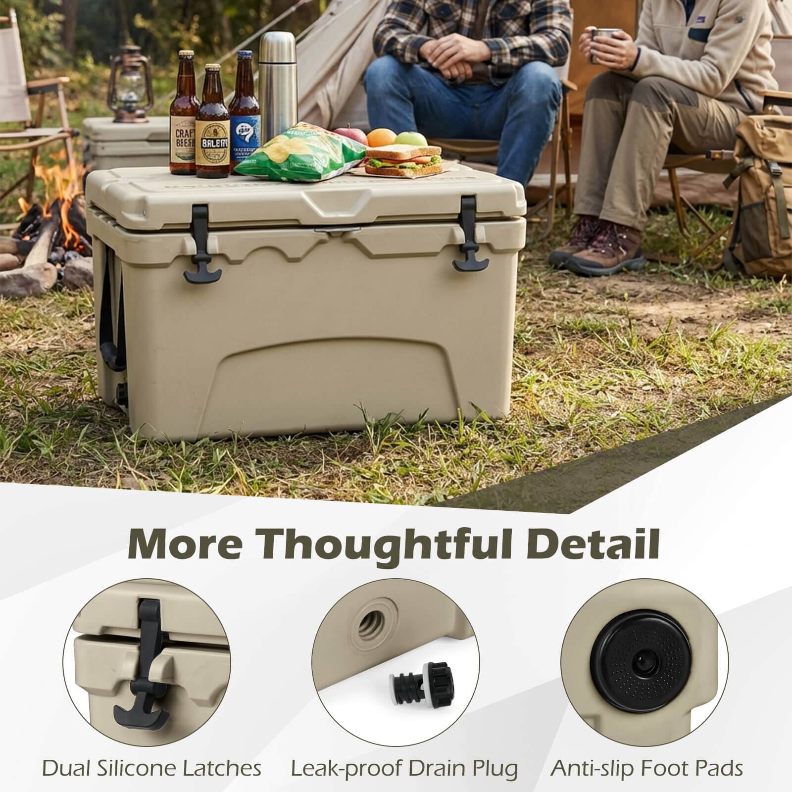 More Thoughtful Detail  
Dual Silicone Latches  
Leak-proof Drain Plug  
Anti-slip Foot Pads