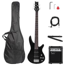 Winado - IB 5 String Electric Bass Guitar uses basswood body, maple neck, rosewood fingerboard, and 9.5 inch fingerboard