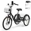Front. Skeri - Tricycle for Adults, Black Electric Trike Motorized Three Wheel Electric Bicycle, 350W 48V Adult Electric Tricycle - Black.