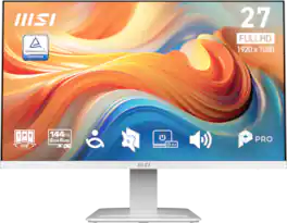 MSI - PRO MP273W E14A 27" LCD FHD 144Hz 1ms Adaptive Sync Monitor with HDR ready ,Built-in Speakers (DisplayPort, HDMI ) - Matte White