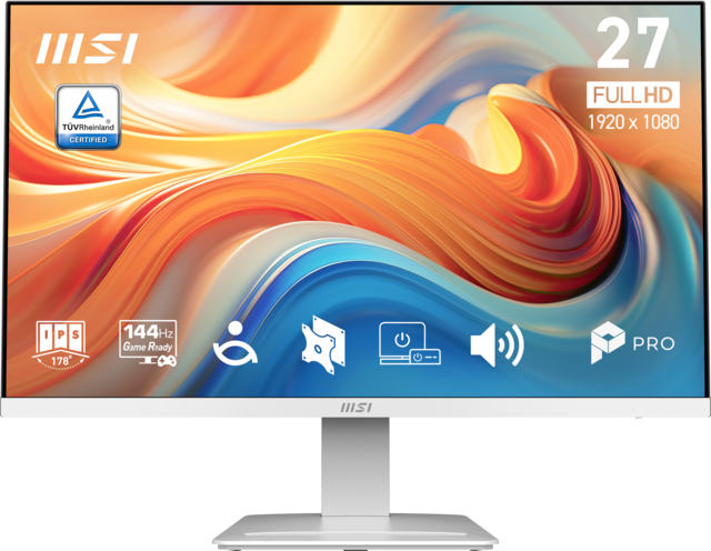 MSI - PRO MP273W E14A 27" LCD FHD 144Hz 1ms Adaptive Sync Monitor with HDR ready ,Built-in Speakers (DisplayPort, HDMI ) - Matte White