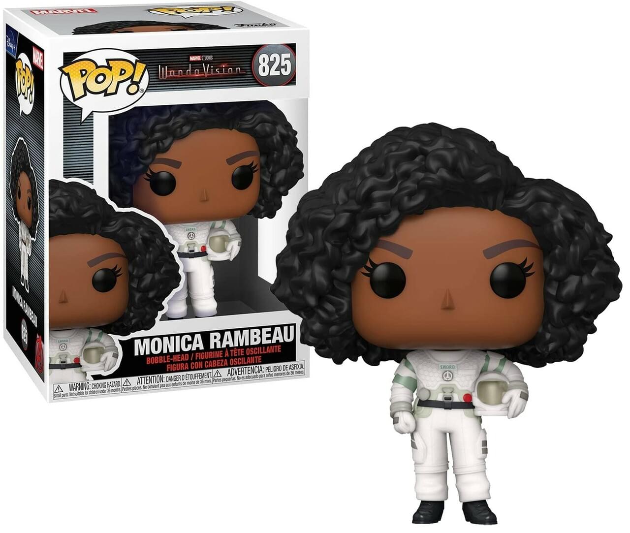 **WandaVision**  
**Monica Rambeau**  
**825**

**POP!**

**Monica Rambeau**  
**Bobble-Head / Figurine à Tête Oscillante / Figurine con Cabeza Oscilante**

**Warning: Choking Hazard - Small parts. Not for children under 3 years.**  
**Attention: Danger de suffocation - Petits morceaux. Ne convient pas aux enfants de moins de 3 ans.**  
**Advertencia: Peligro de asfixia - Piezas pequeñas. No es adecuado para menores de 3 años.**