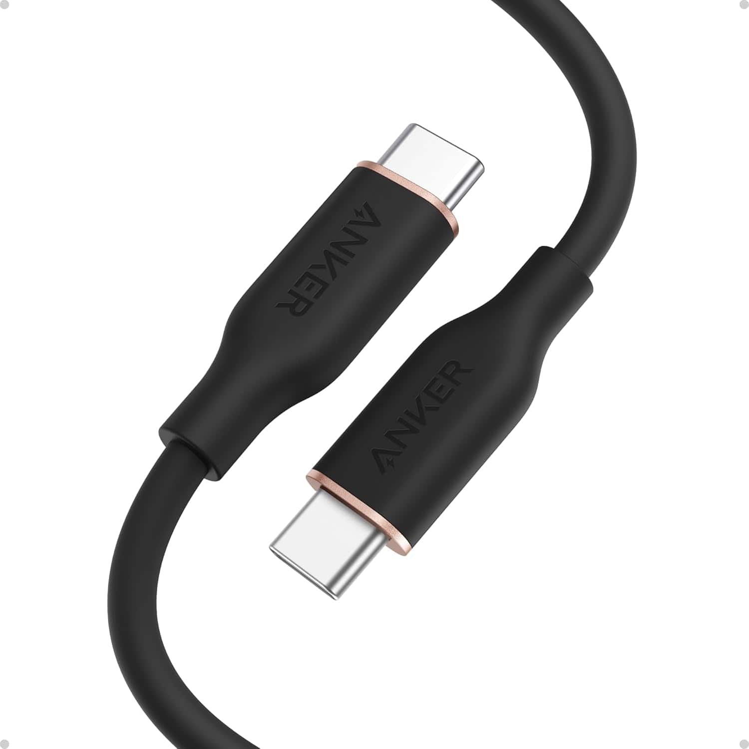 Anker - USB C Cable, Type C Flow Cord（3ft） - Black
