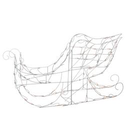 Brite Star - Lighted Sleigh Outdoor Christmas Decoration - 48" - Clear Lights - White